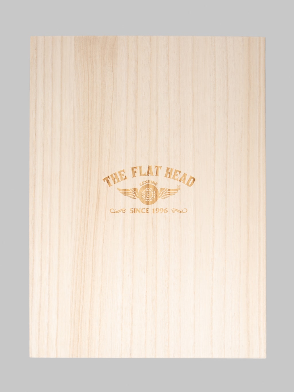 The Flat Head Hyaku Tora Hundred Tigers Linen Shirt Blue wood box