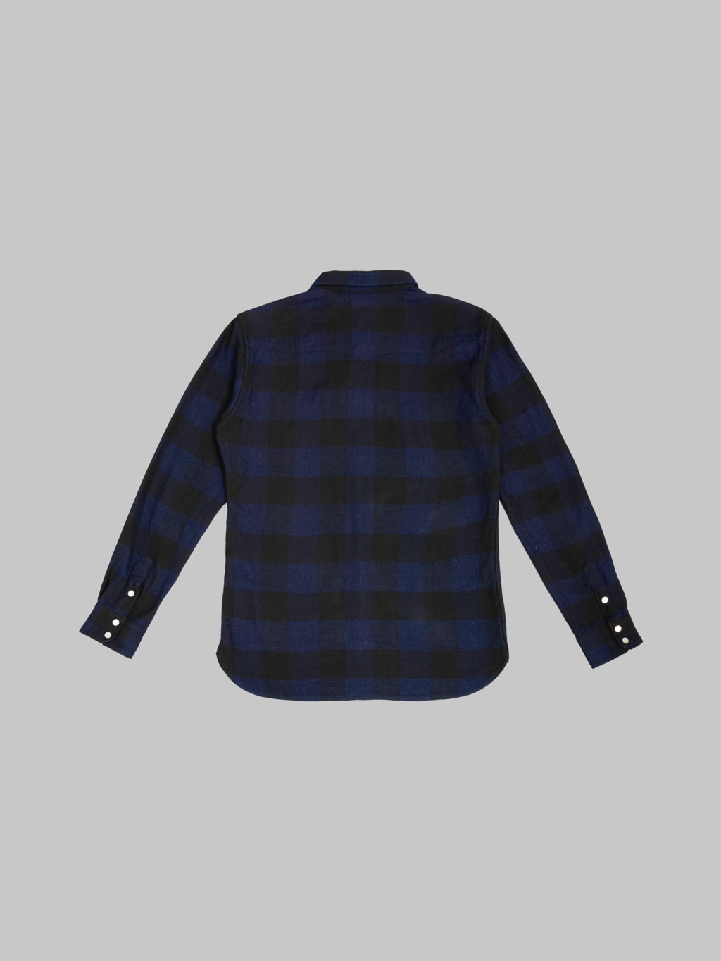 The Flat Head Indigo Block Check Western Shirt - Redcast Heritage Co.