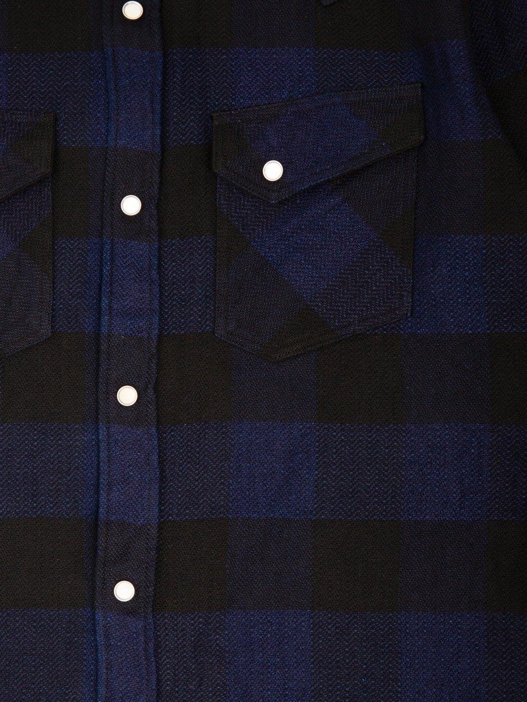 The Flat Head Indigo Block Check Western Shirt - Redcast Heritage Co.