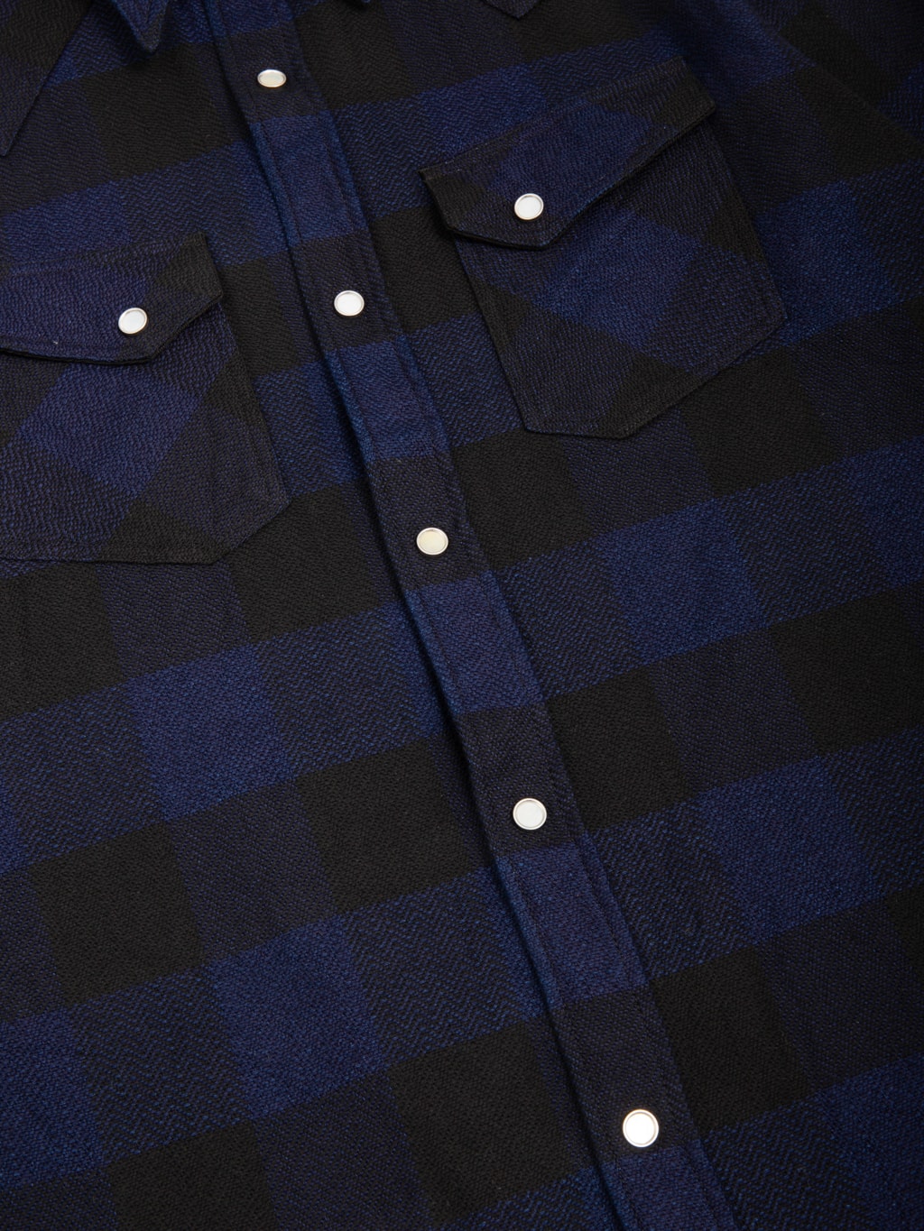 The Flat Head Indigo Block Check Western Shirt - Redcast Heritage Co.
