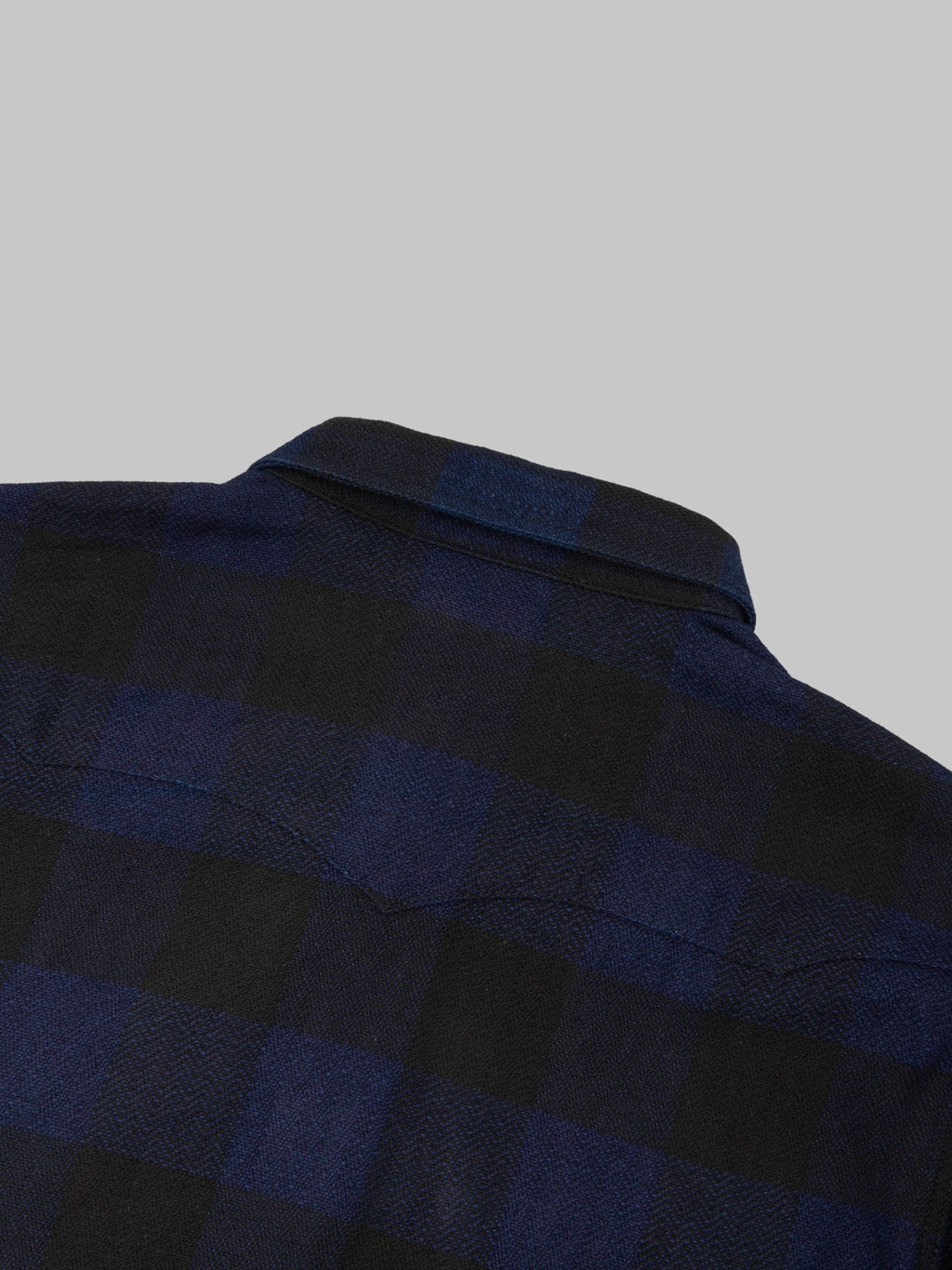 The Flat Head Indigo Block Check Western Shirt - Redcast Heritage Co.