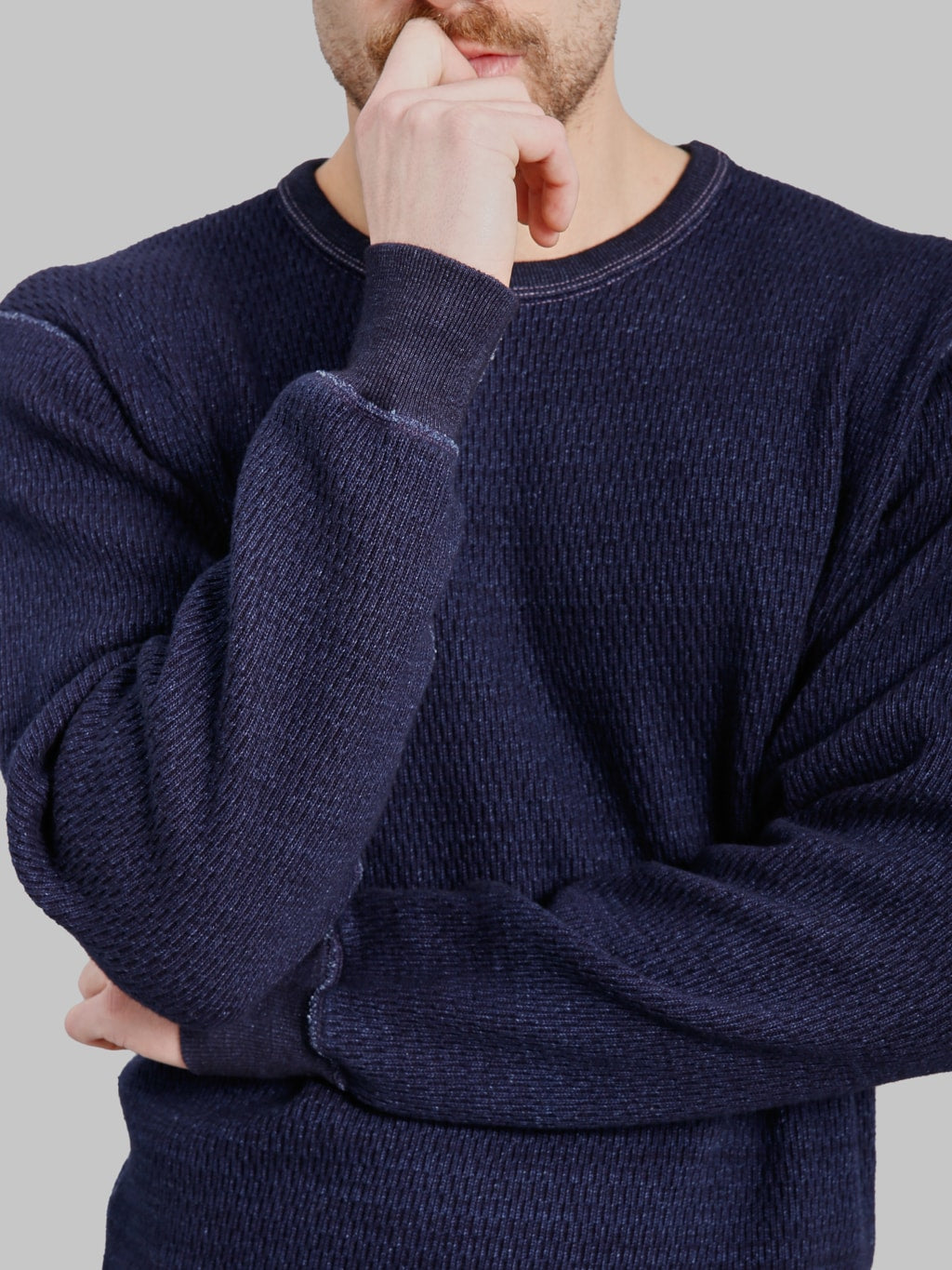 The Flat Head Long Sleeve Indigo Knit Heavy Thermal