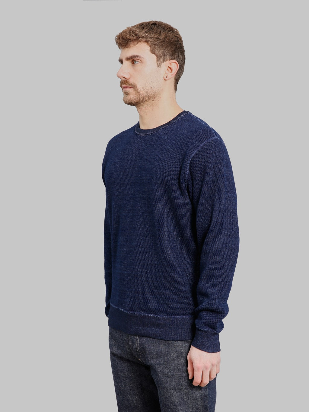 The Flat Head Long Sleeve Indigo Knit Heavy Thermal