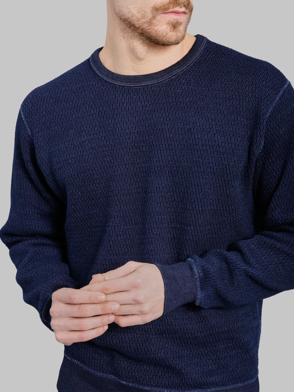 The Flat Head Long Sleeve Indigo Knit Heavy Thermal