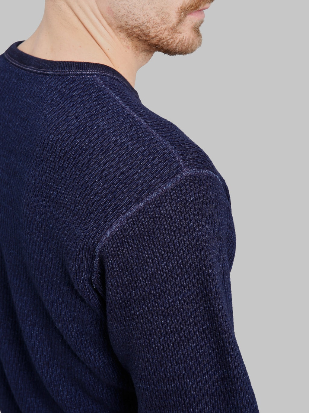 The Flat Head Long Sleeve Indigo Knit Heavy Thermal