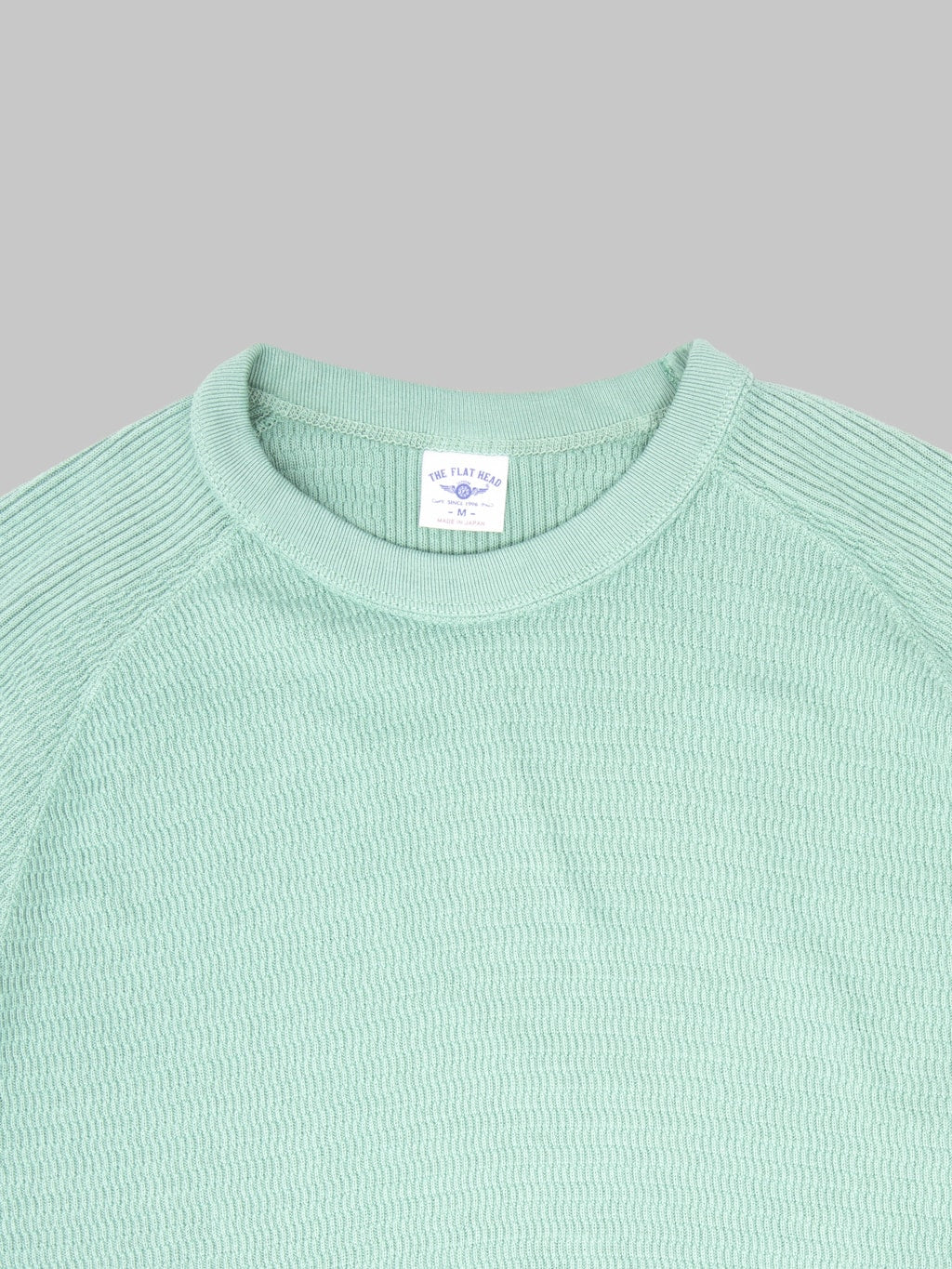 The Flat Head FN-THW-002 Raglan Sleeve Thermal T-Shirt Green