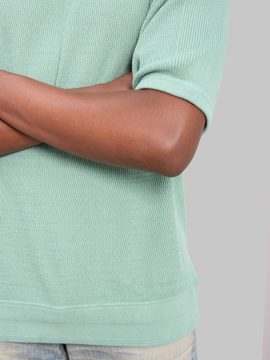 The Flat Head FN-THW-002 Raglan Sleeve Thermal T-Shirt Green