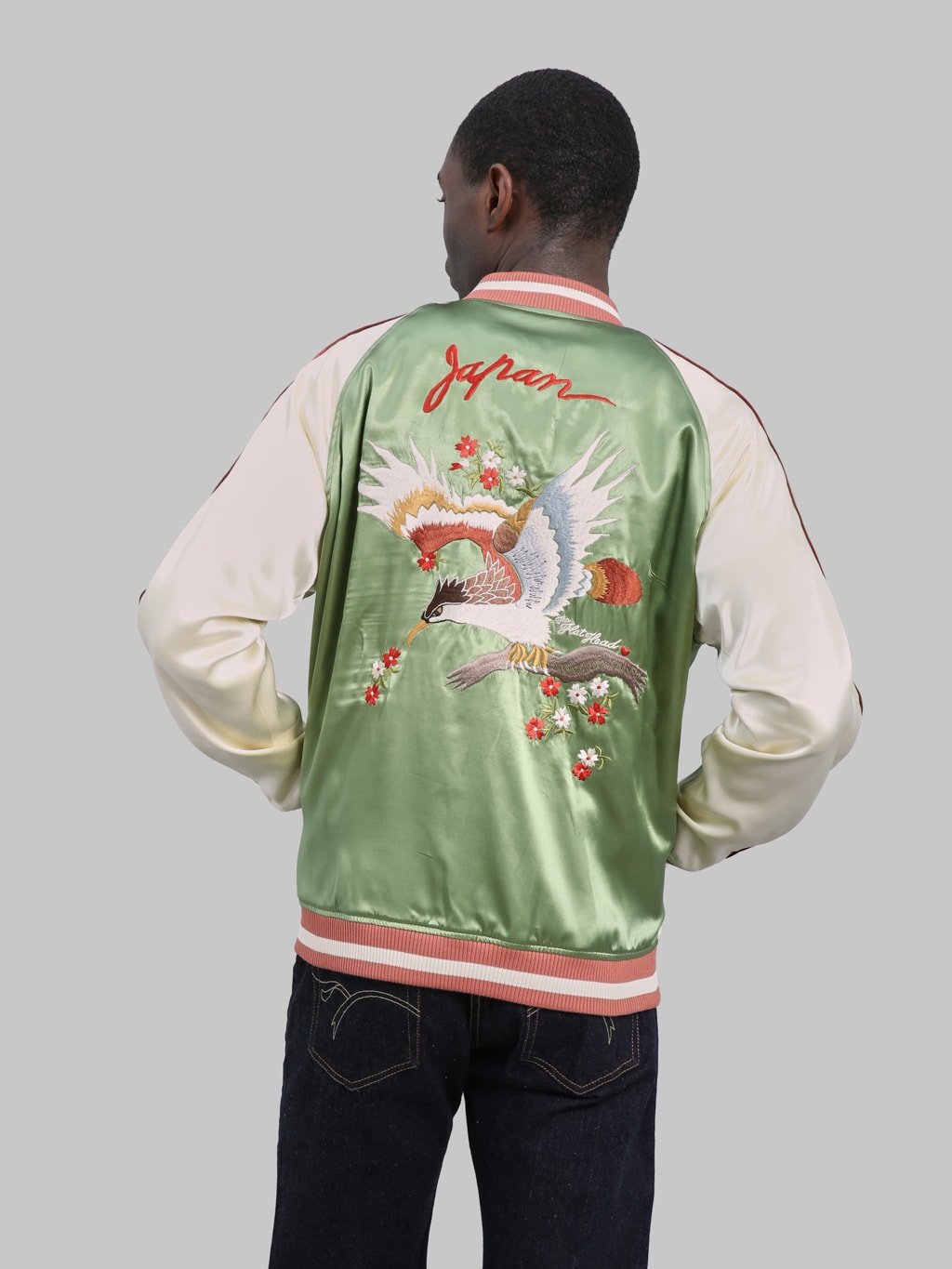 The Flat Head Tiger & Dragon Souvenir Jacket Blue Green