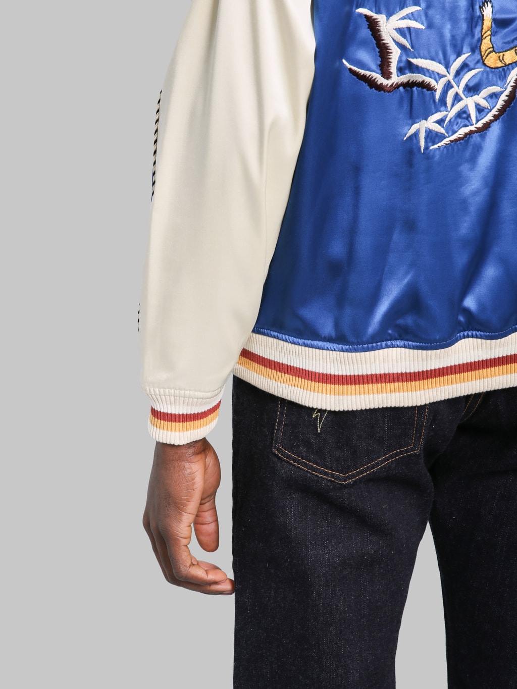 The Flat Head Tiger & Dragon Souvenir Jacket Blue Green