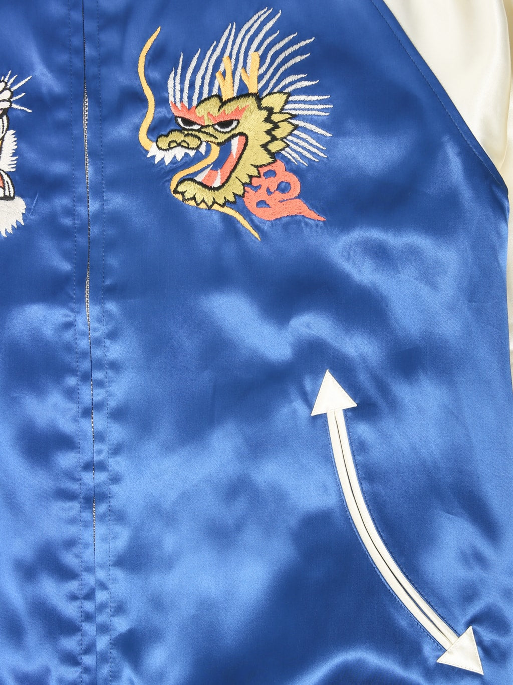 The Flat Head Tiger & Dragon Souvenir Jacket Blue Green