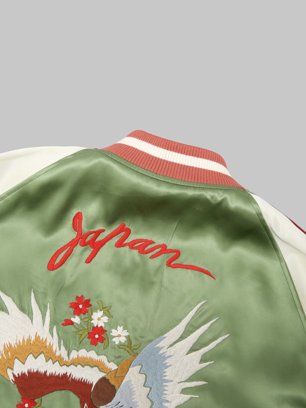 The Flat Head Tiger & Dragon Souvenir Jacket Blue Green