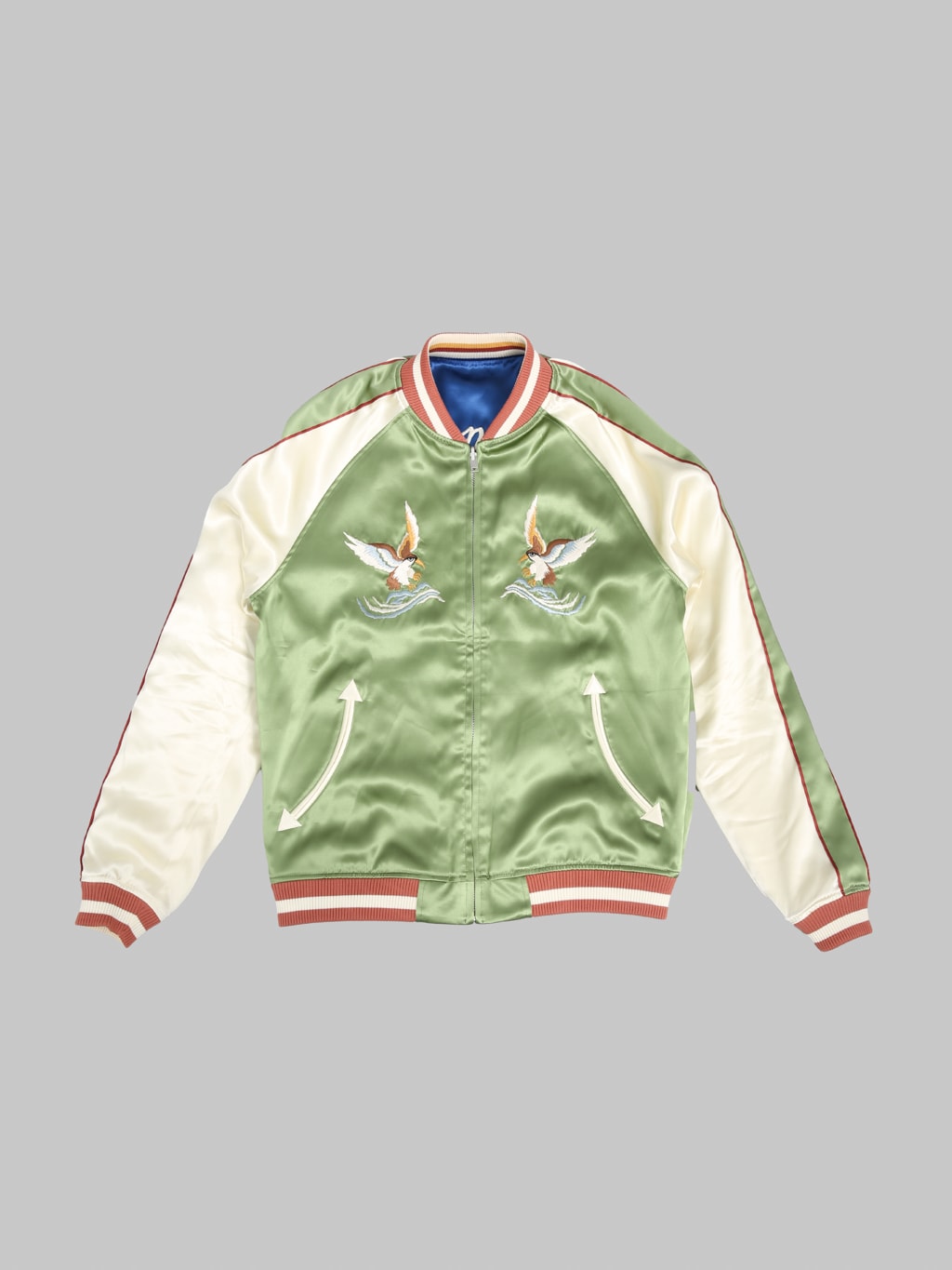 Flat Head Reversible Sukajan Tiger Dragon Rayon Souvenir Jacket