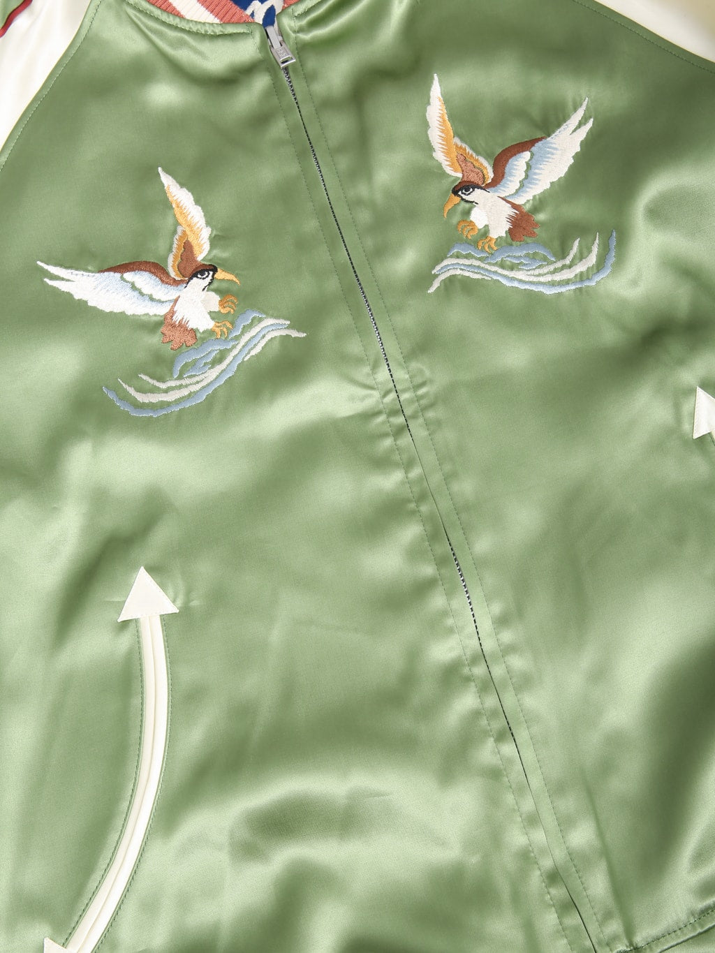 The Flat Head Tiger & Dragon Souvenir Jacket Blue Green