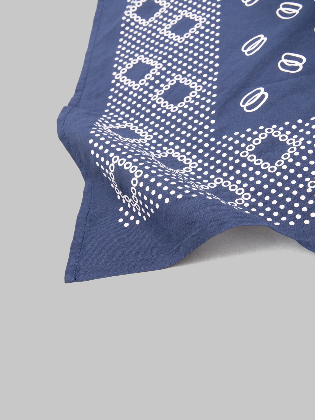 The Rite Stuff Twin Ring 1930s Style Selvedge Bandana Navy print