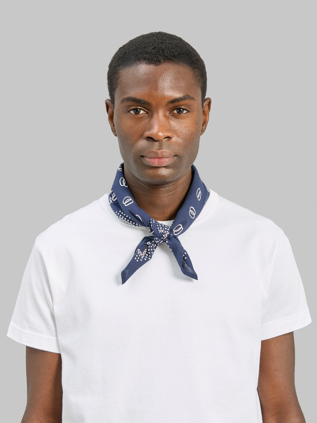 The Rite Stuff Twin Ring 1930s Style Selvedge Bandana Navy styled