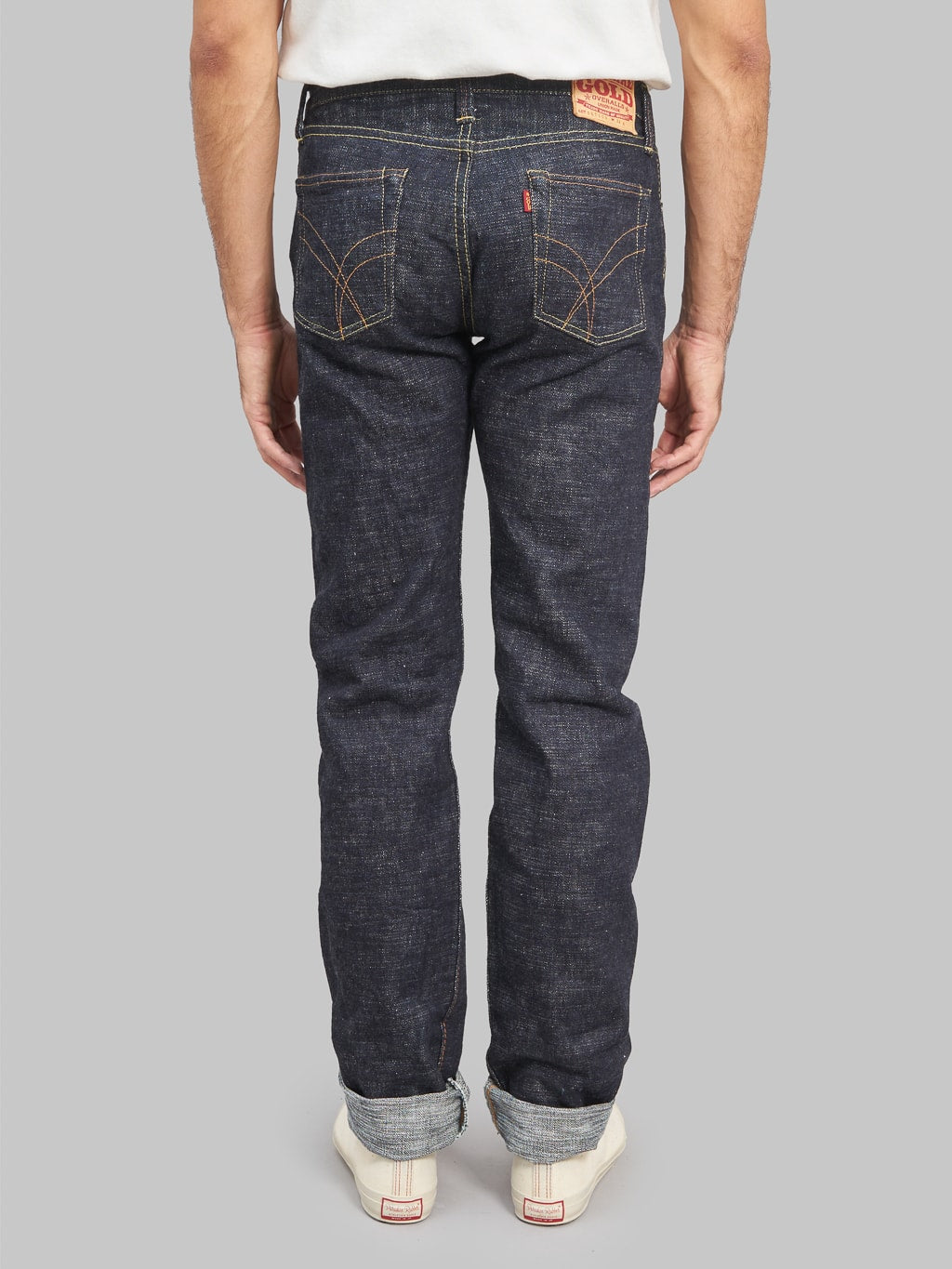 the strike gold 7104 ultra slubby straight tapered jeans  back fit