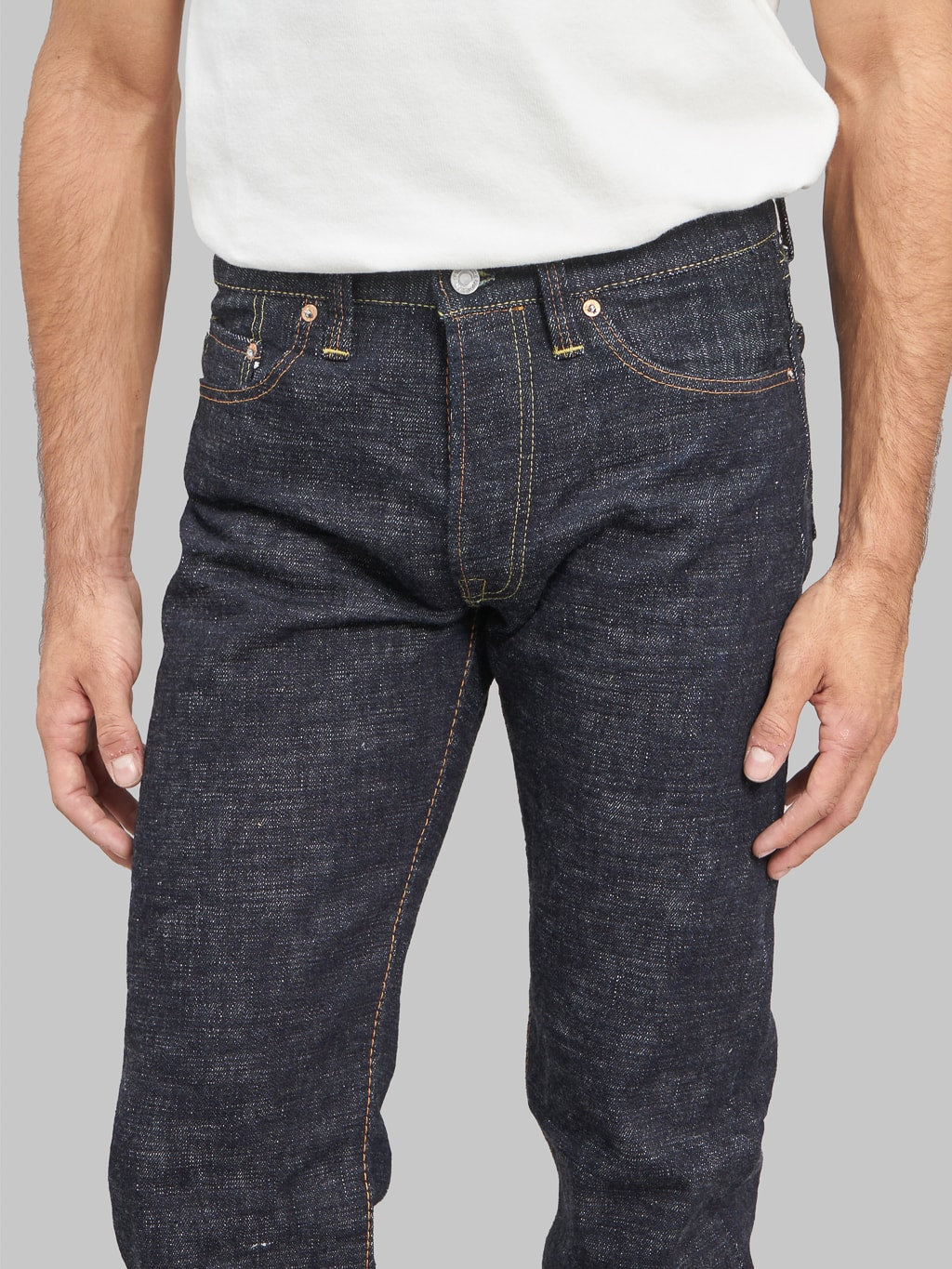the strike gold 7104 ultra slubby straight tapered jeans  waist