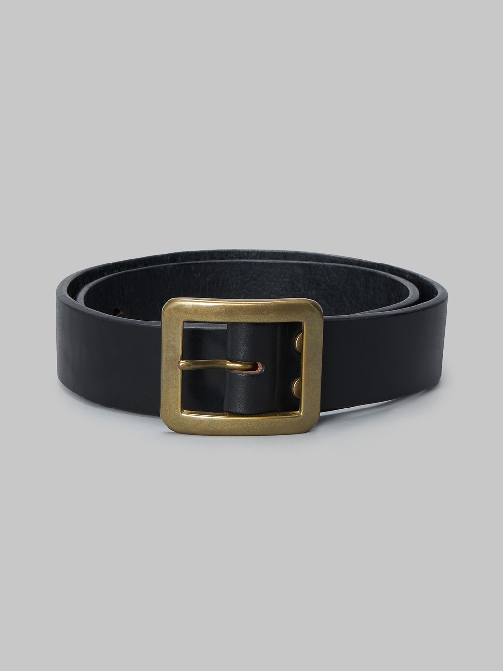 The Strike Gold Leather Belt Black