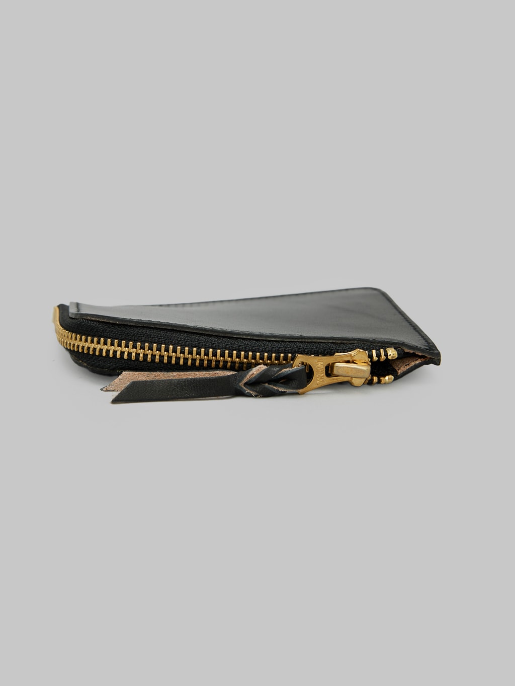 The Strike Gold Leather Zip Wallet Black bill purse