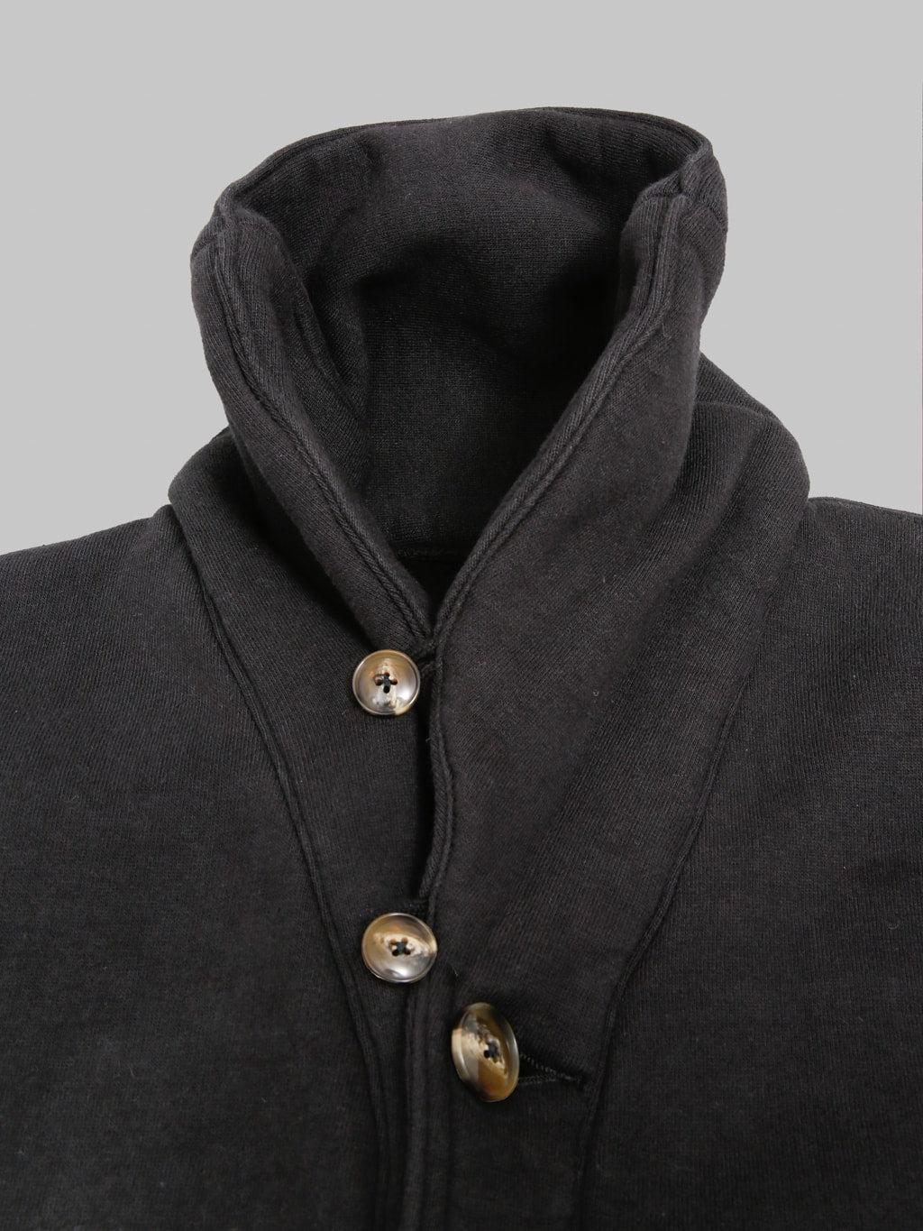 The Strike Gold Loopwheeled Shawl Collar Cardigan Black