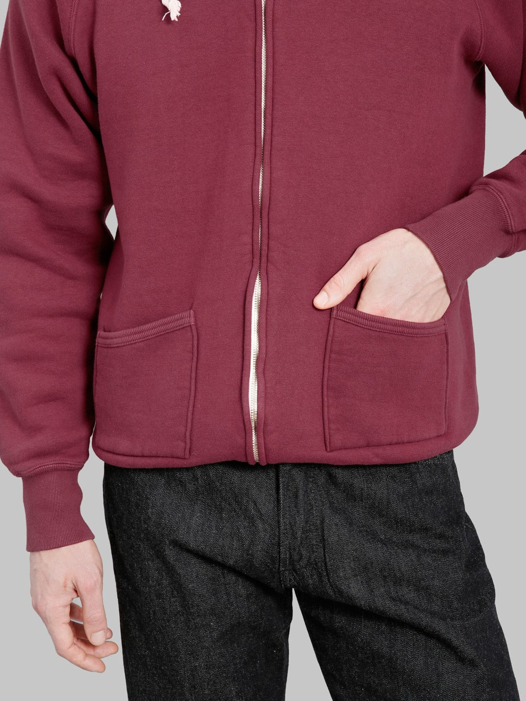 The Strike Gold Loopwheeled Zip Hoodie Burgundy