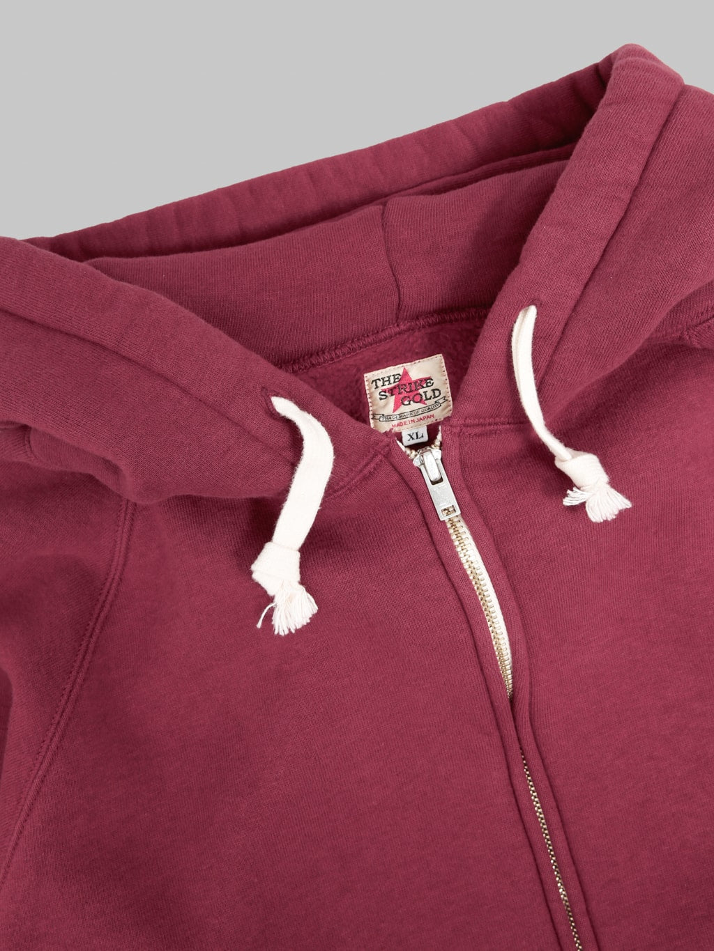 The Strike Gold Loopwheeled Zip Hoodie Burgundy