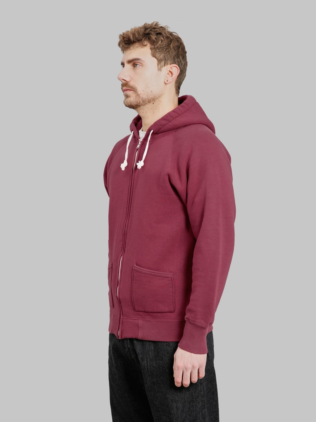 The Strike Gold Loopwheeled Zip Hoodie Burgundy