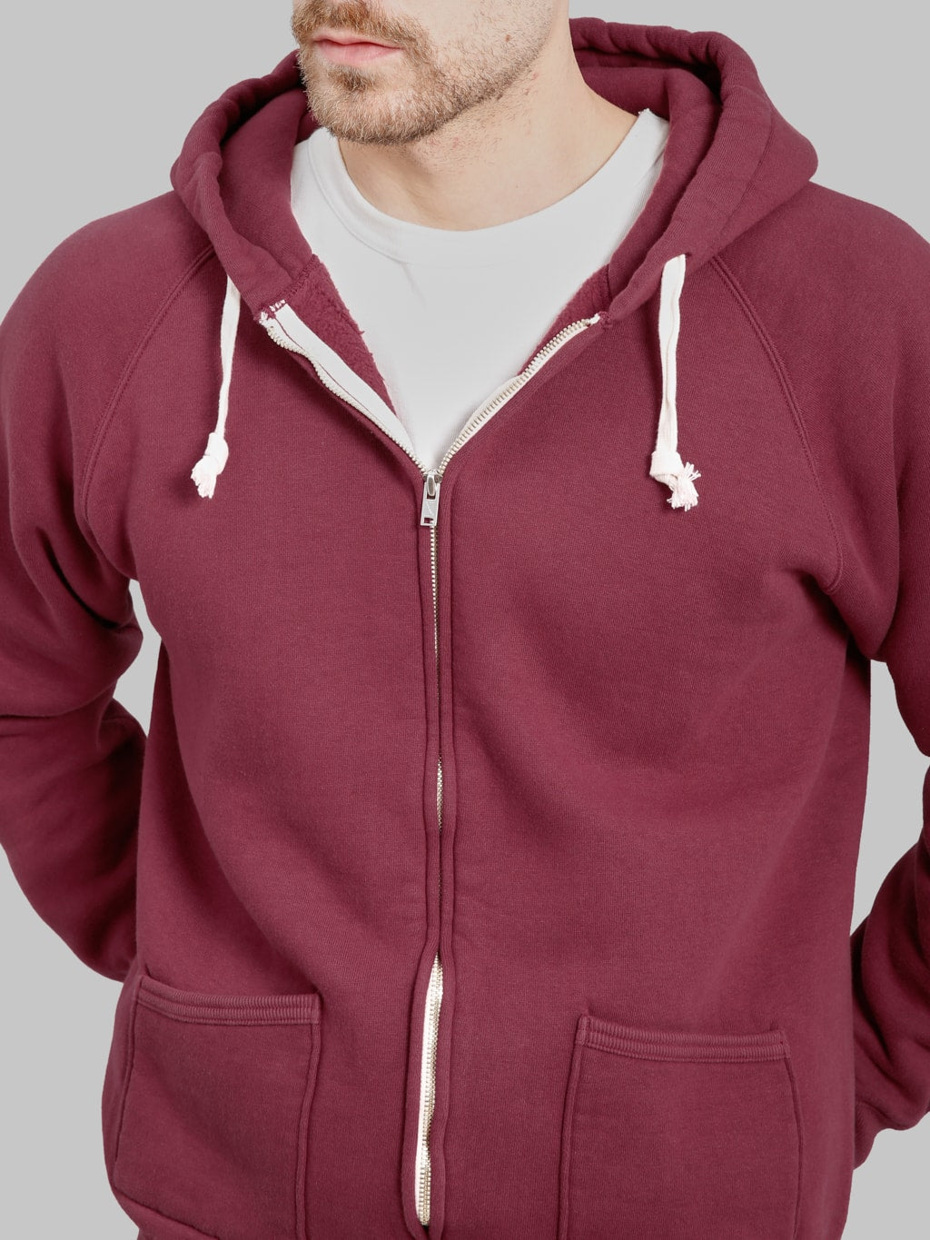 The Strike Gold Loopwheeled Zip Hoodie Burgundy