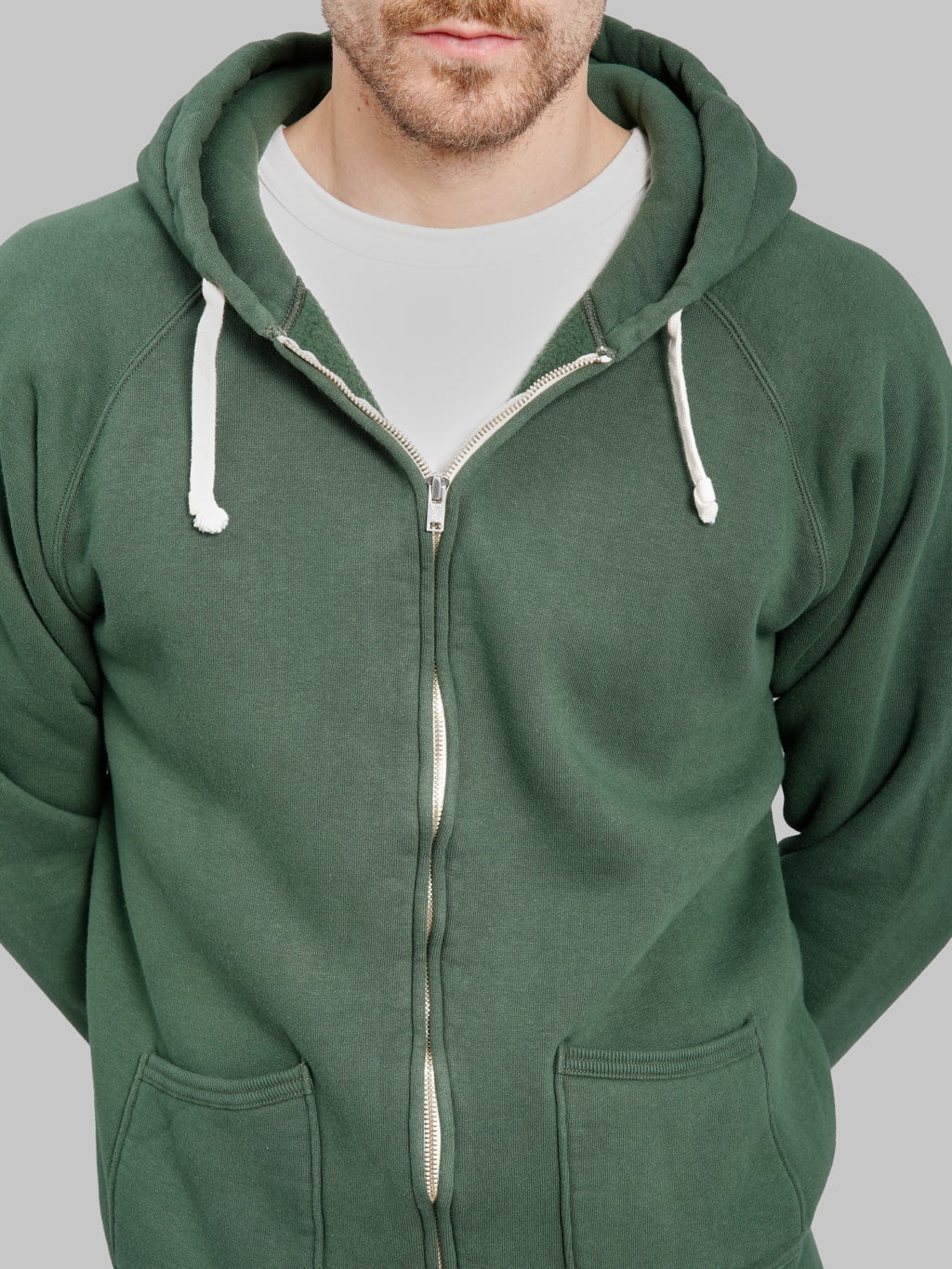 The Strike Gold Loopwheeled Zip Hoodie Green
