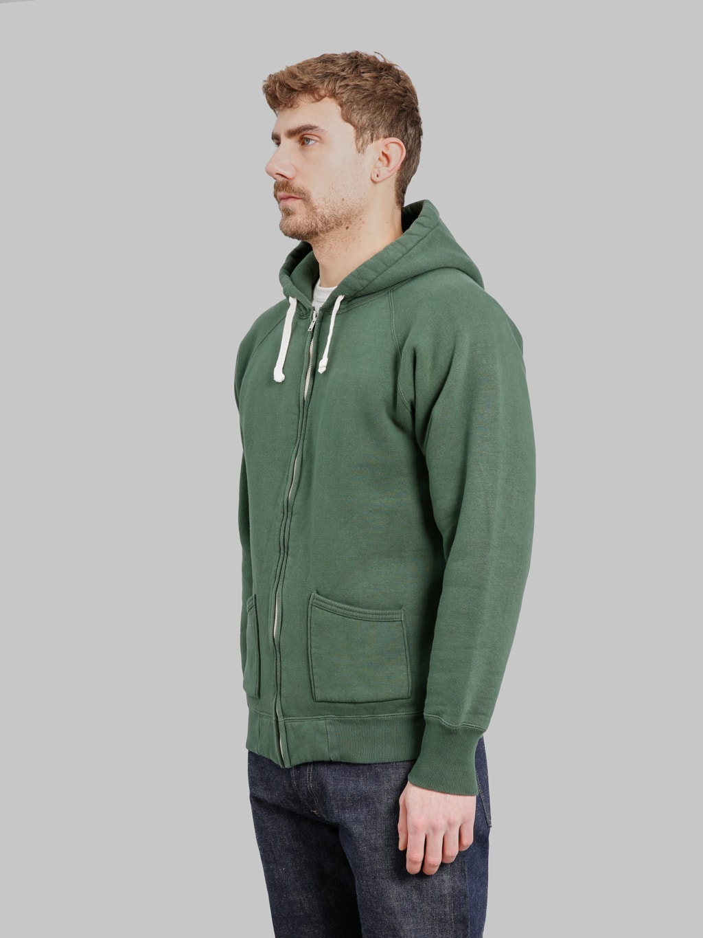 The Strike Gold Loopwheeled Zip Hoodie Green