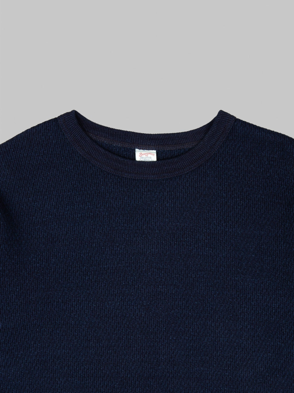UES Double Honeycomb Thermal TShirt Indigo collar