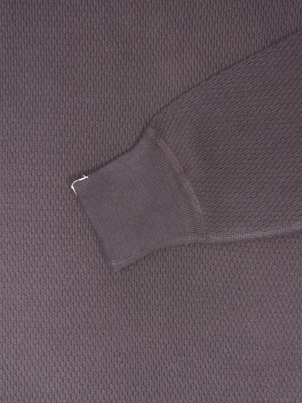 UES Double Honeycomb Thermal TShirt Purple Navy cuff closeup