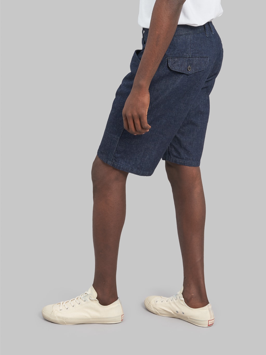 ues denim indigo short pants side fit