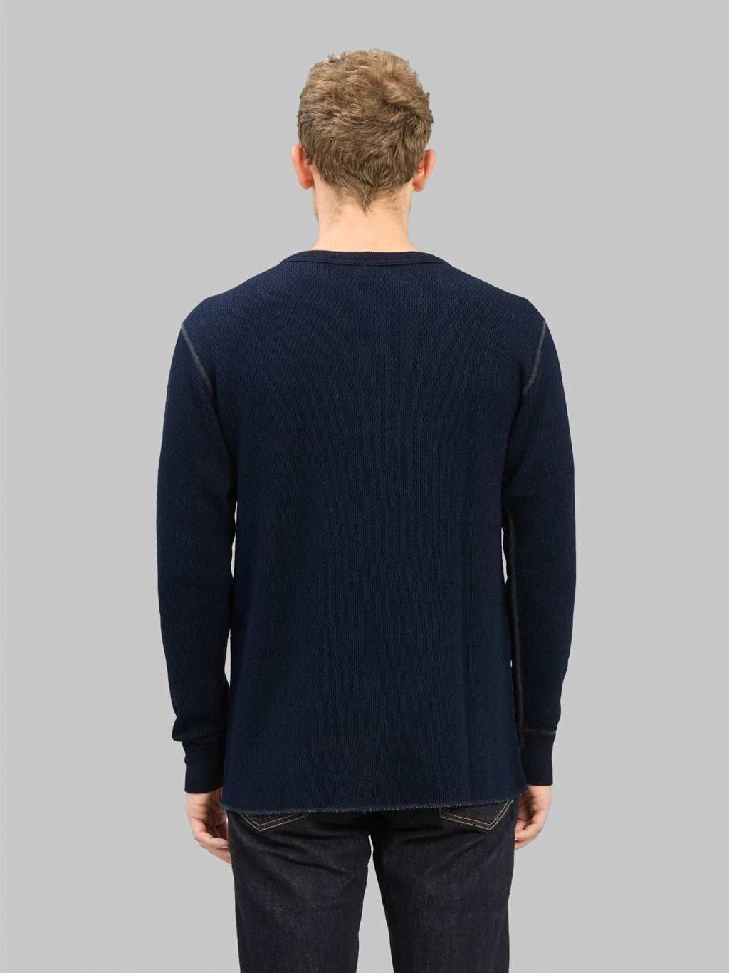 UES Double Honeycomb Thermal TShirt Indigo back fit