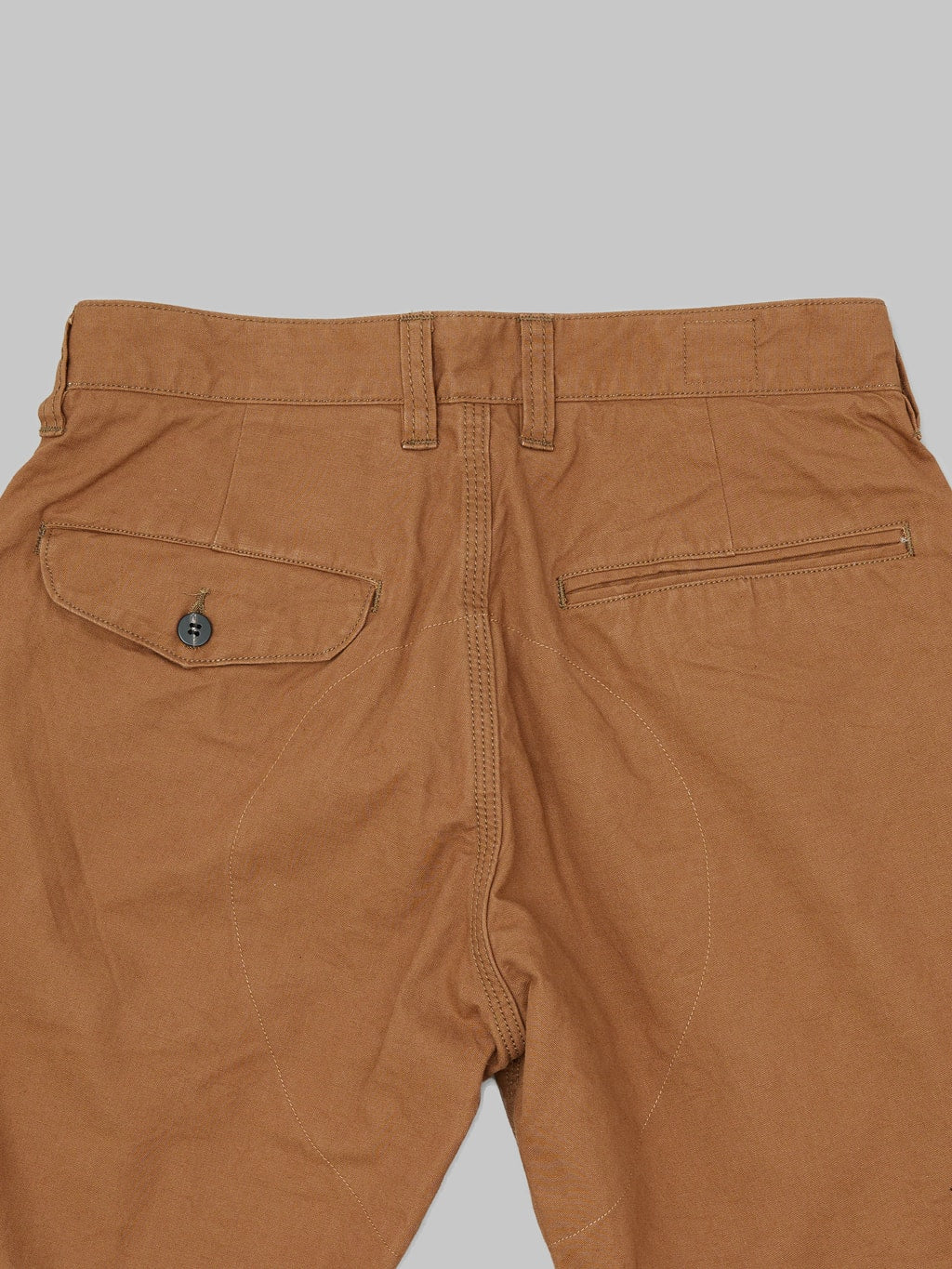 UES Duck Canvas Short Pants Brown back pockets details