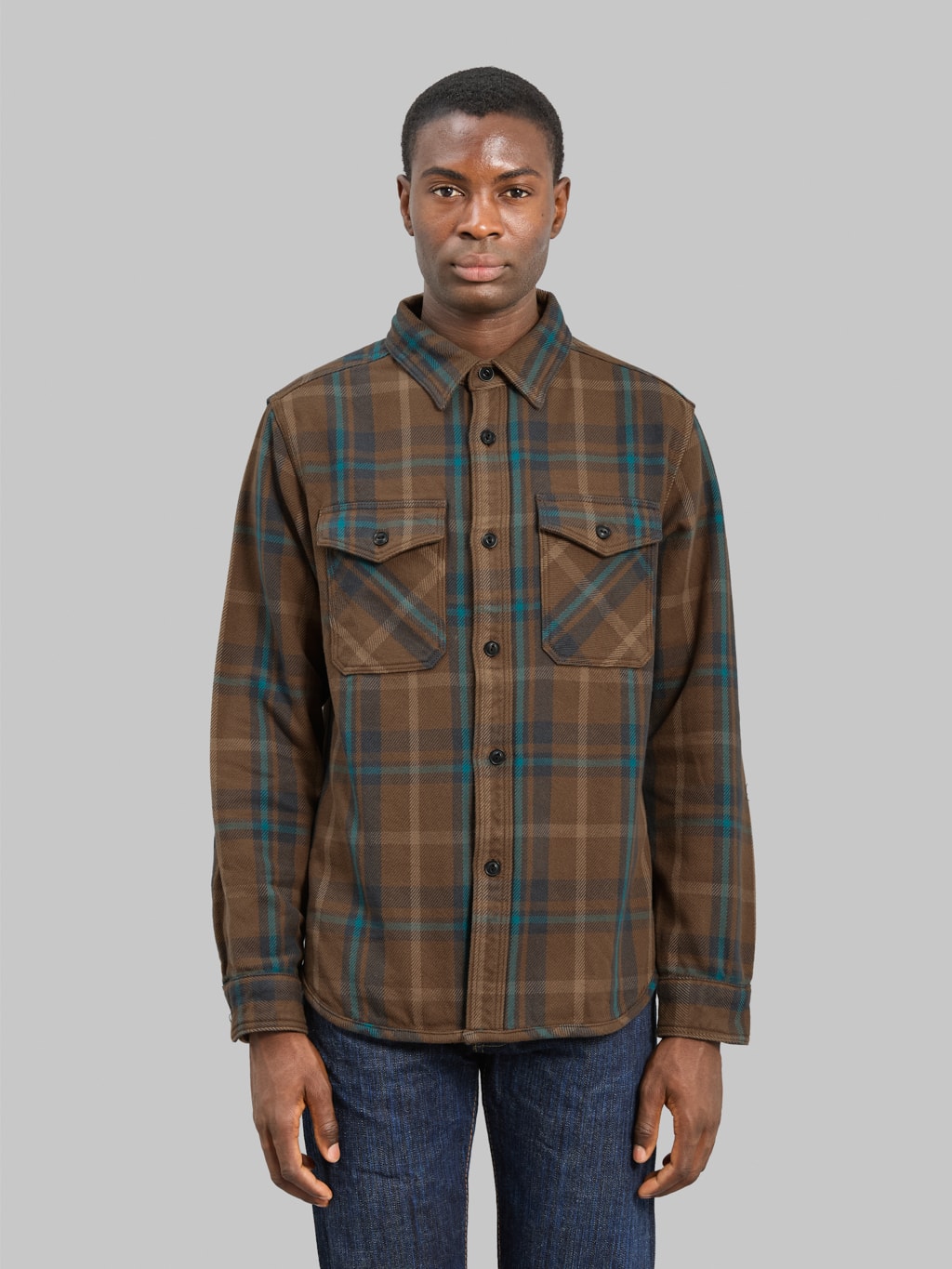 UES Extra Heavy Flannel Shirt Beige