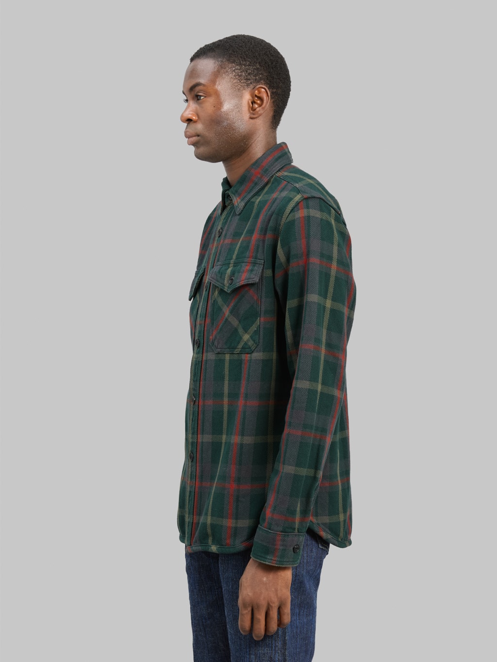 UES Extra Heavy Flannel Shirt Green
