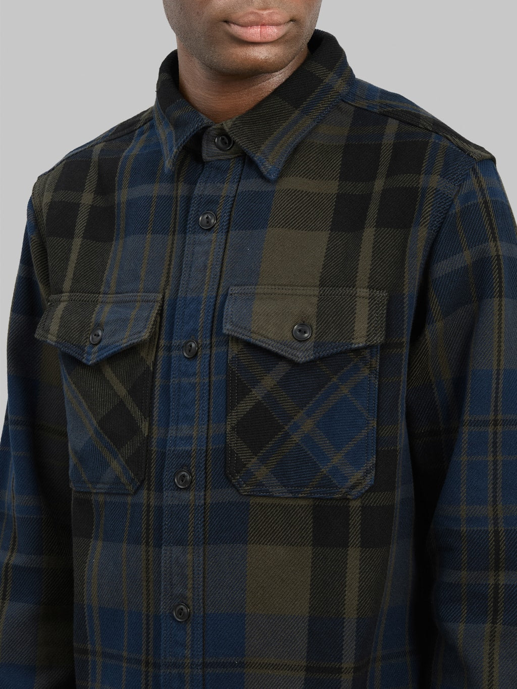 UES Extra Heavy Flannel Shirt Navy