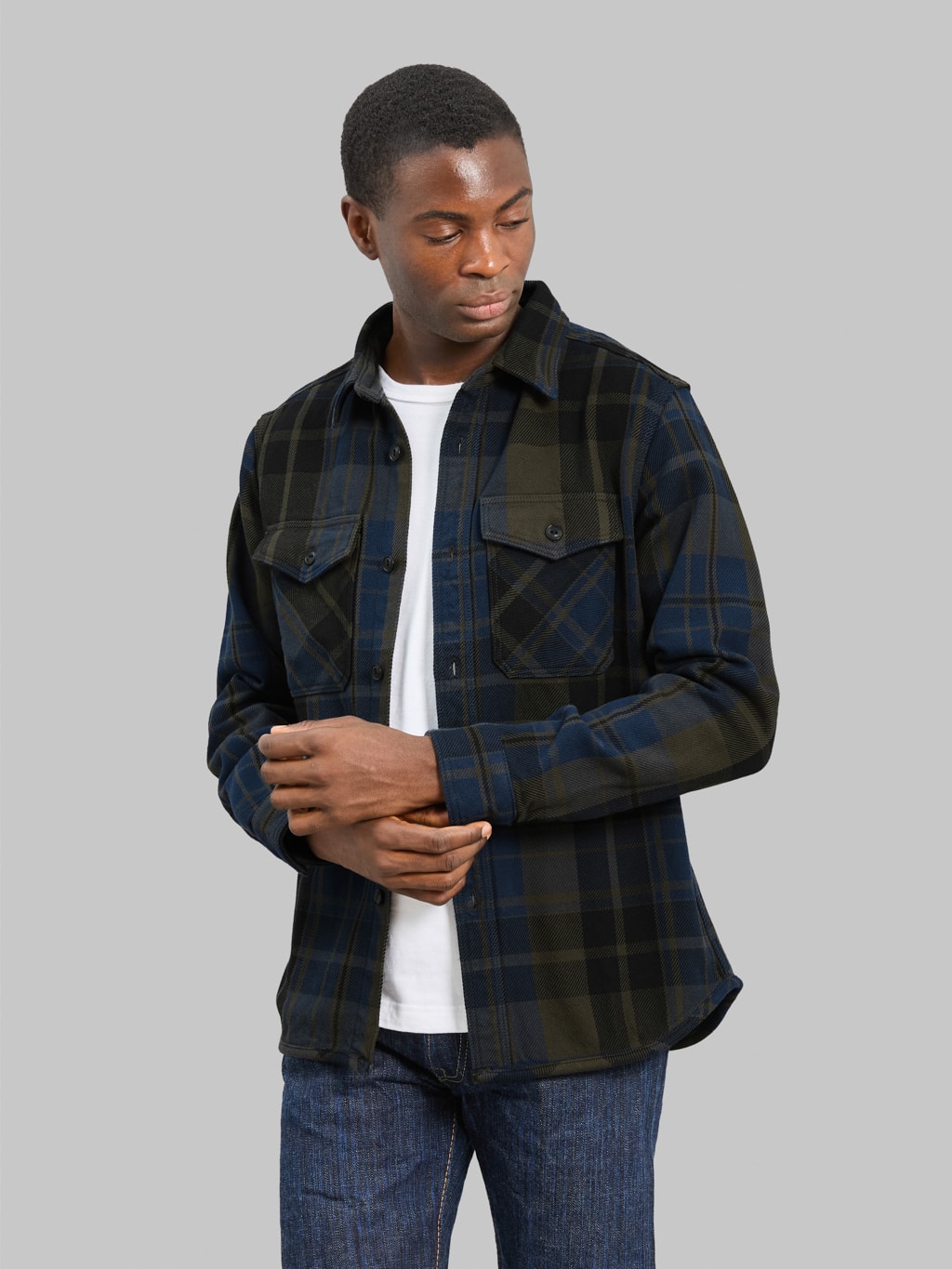 UES Extra Heavy Flannel Shirt Navy