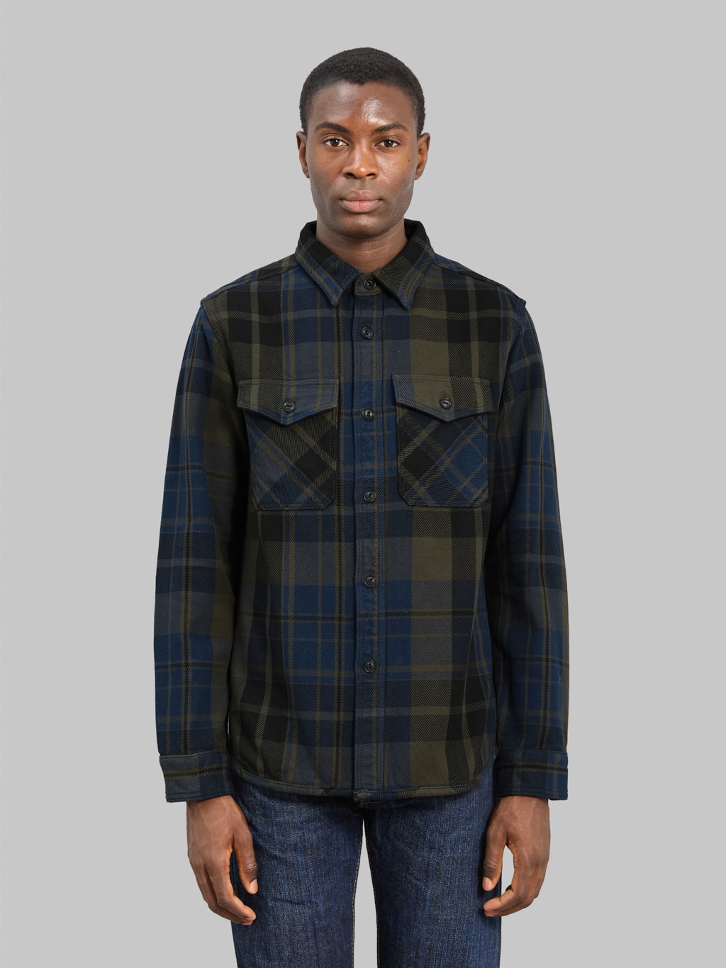 UES Extra Heavy Flannel Shirt Navy