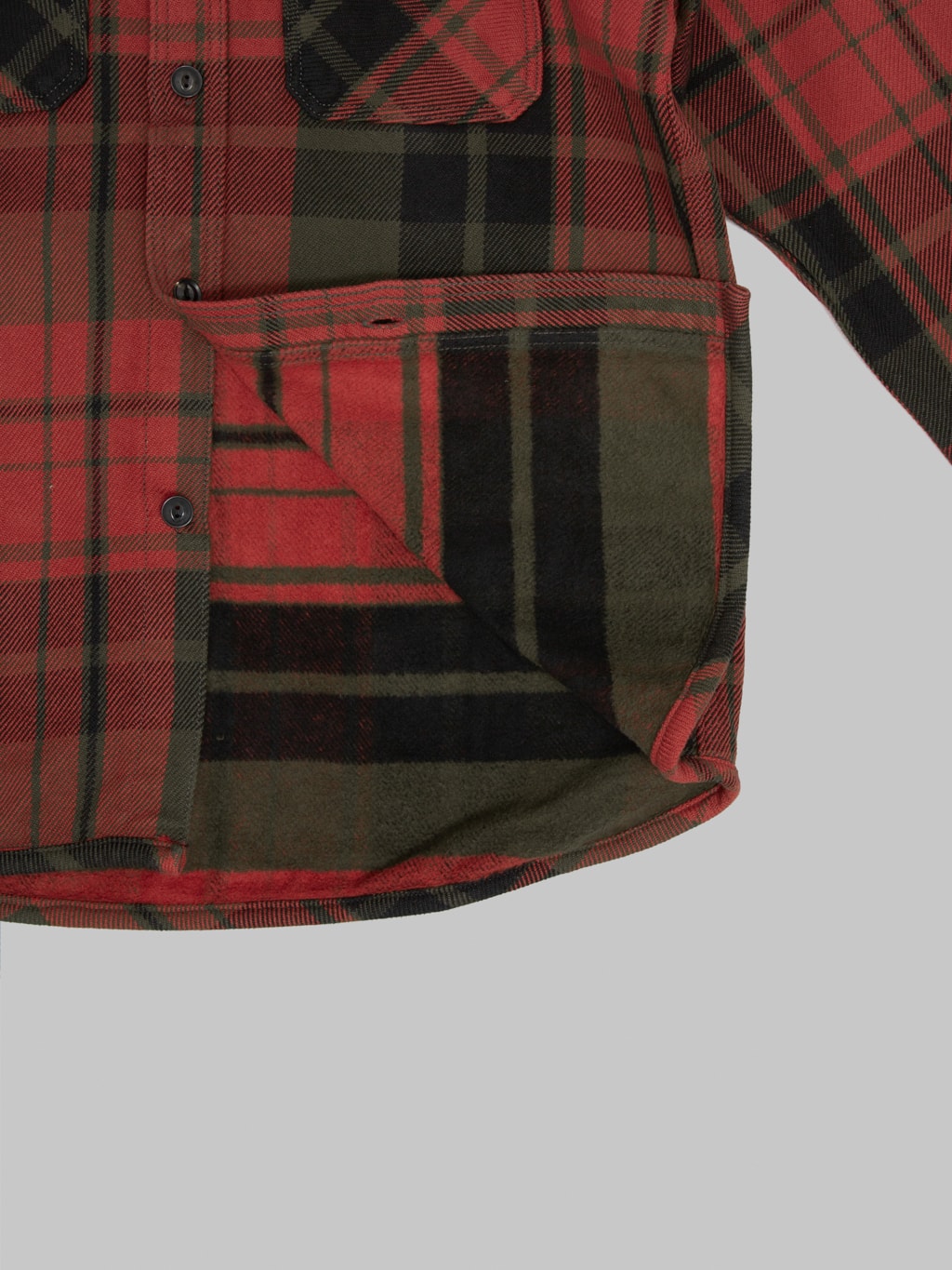 UES Extra Heavy Flannel Shirt Red interior