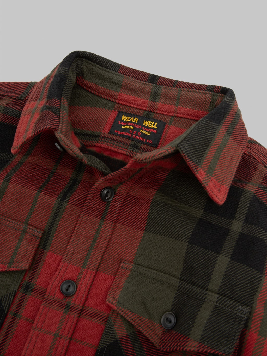 UES Extra Heavy Flannel Shirt Red collar