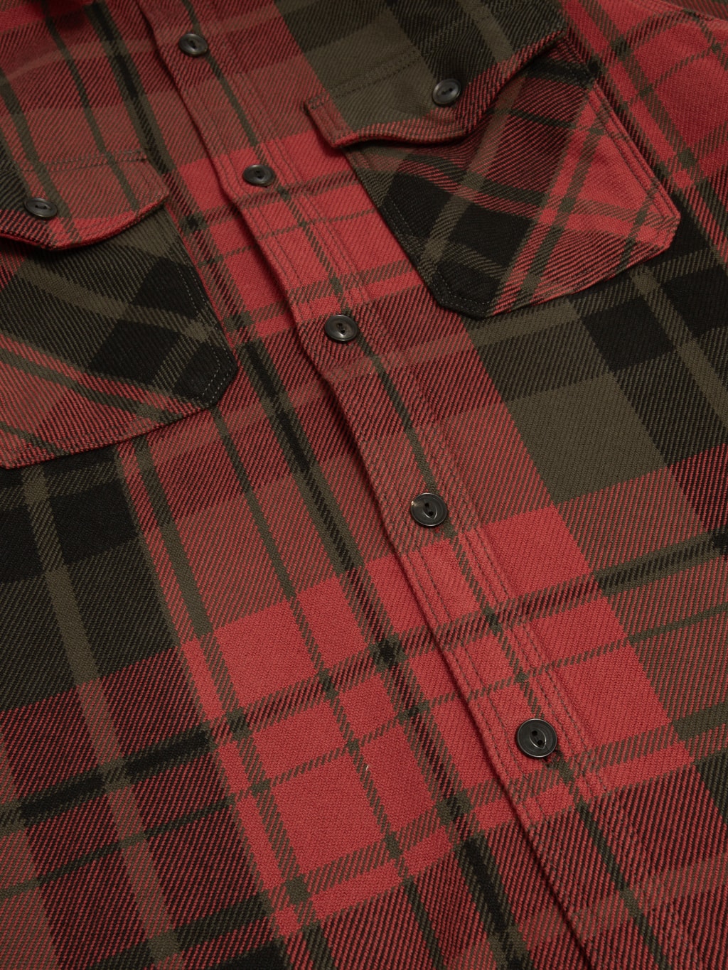 UES Extra Heavy Flannel Shirt Red buttons