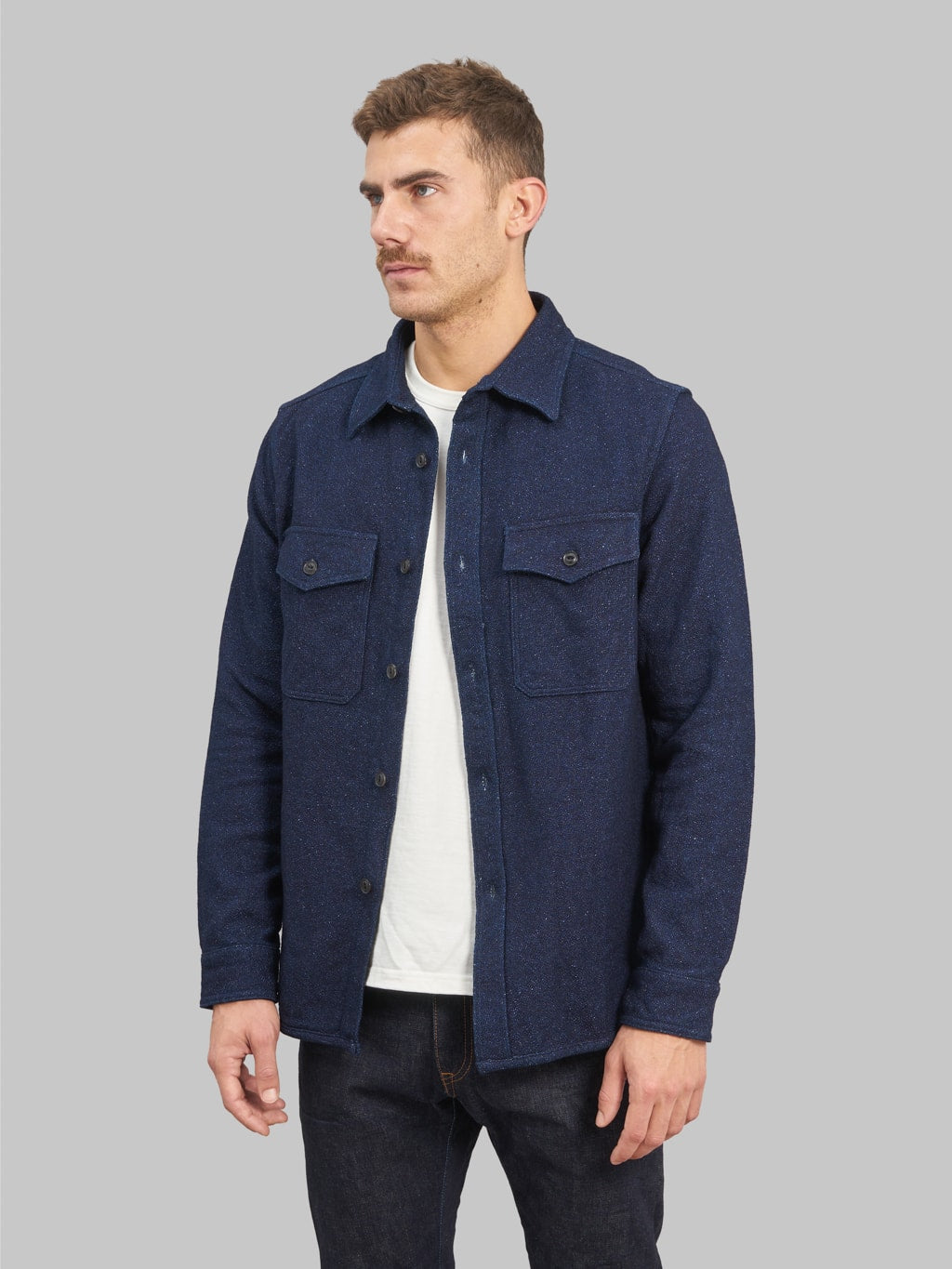 ues indigo extra heavy amundsen flannel shirt style