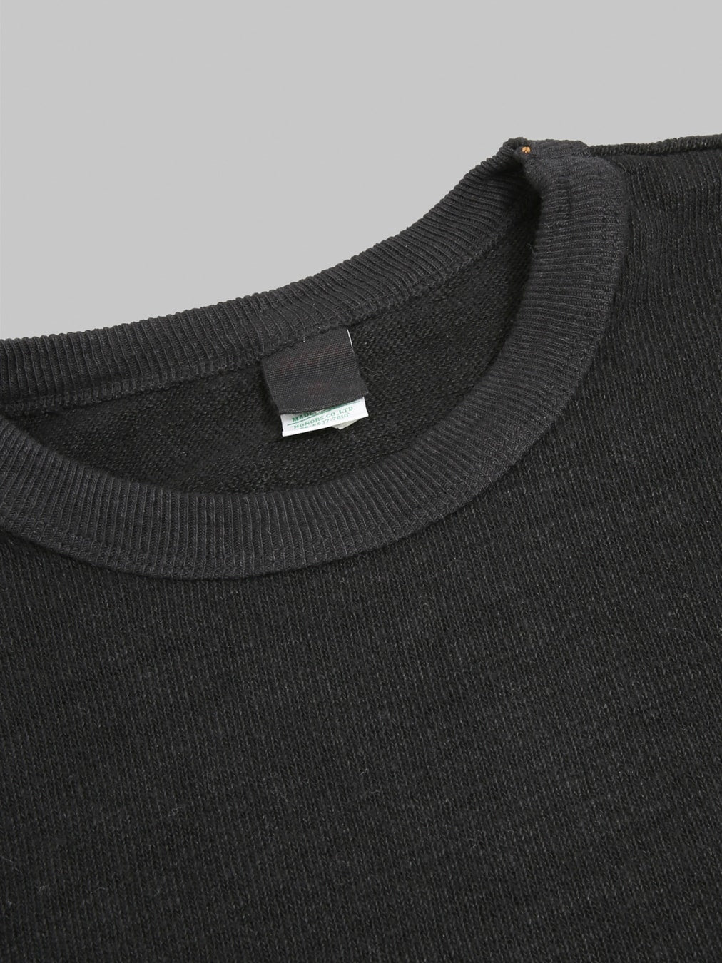 UES 100 Linen Long Sleeve TShirt Black irregular texture