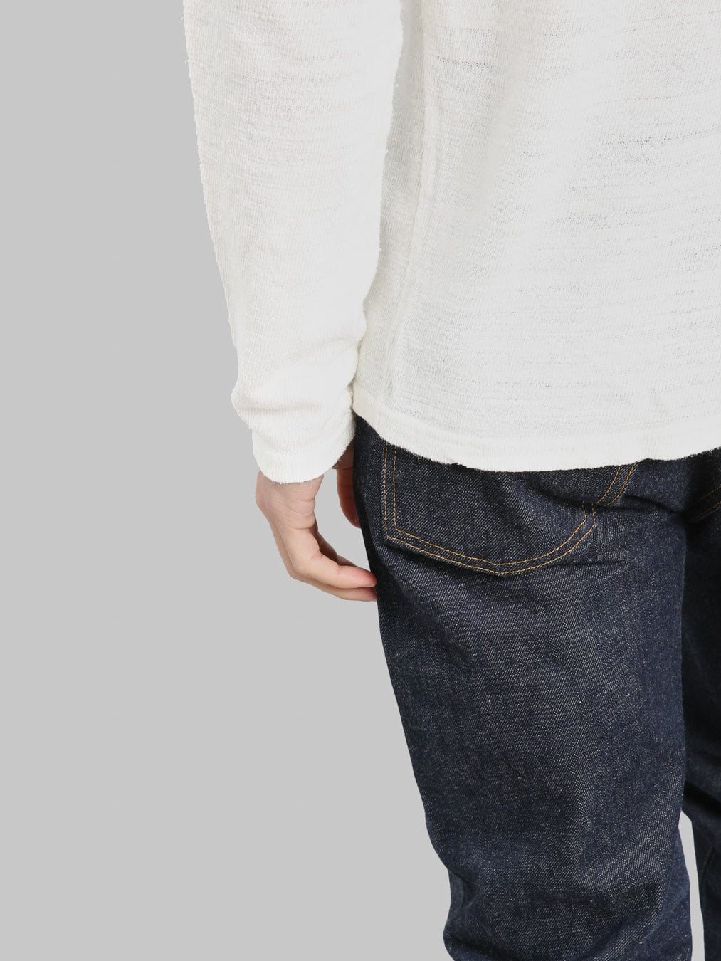 UES 100% Linen Long Sleeve T-Shirt White