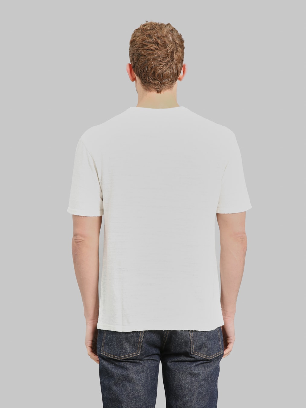 UES 100 Linen Short Sleeve TShirt White back look
