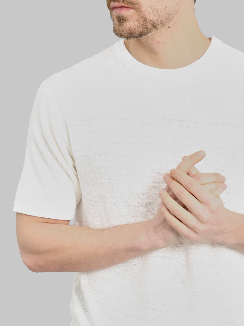 UES 100 Linen Short Sleeve TShirt White chest