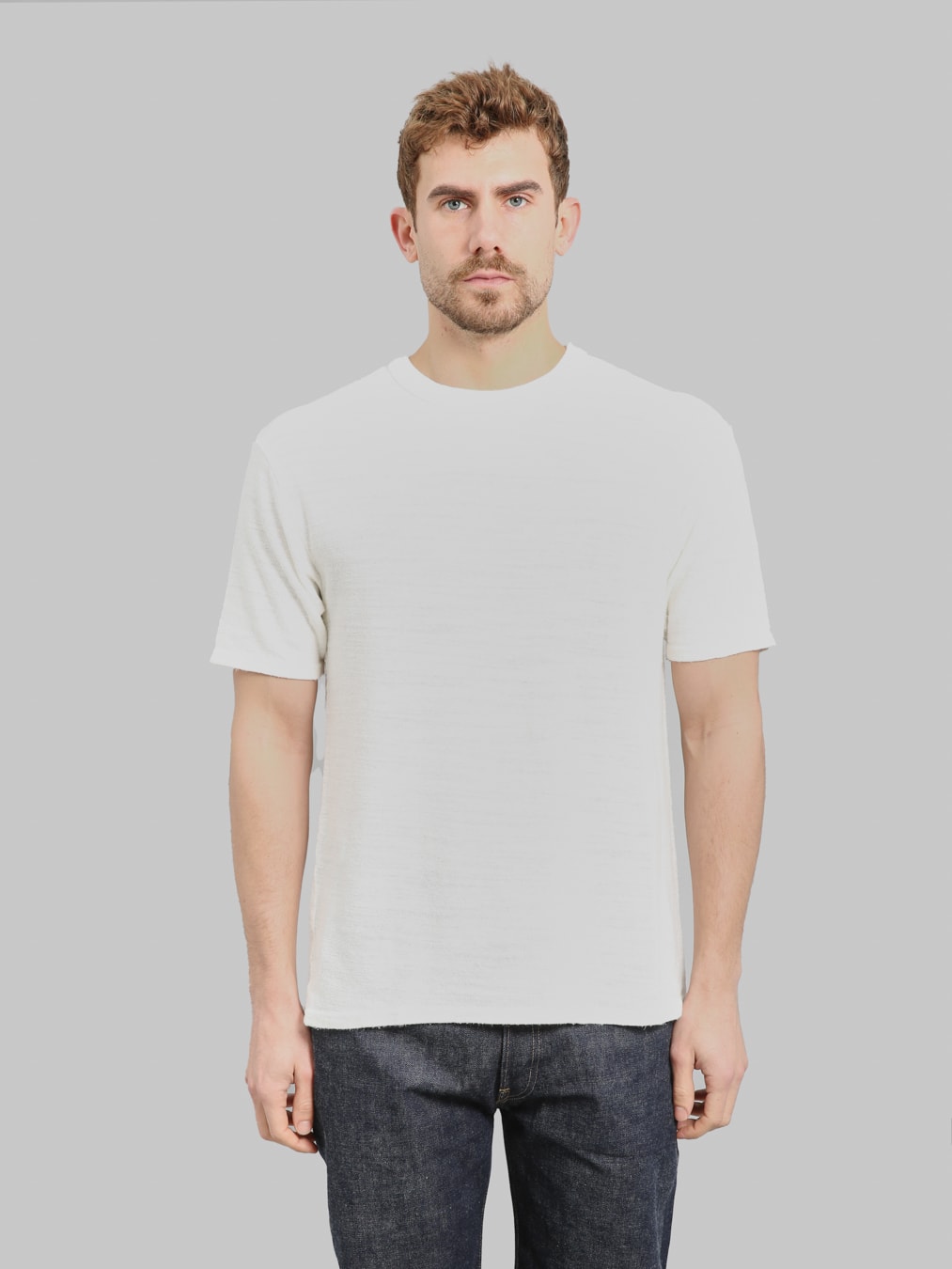 UES 100 Linen Short Sleeve TShirt White front look