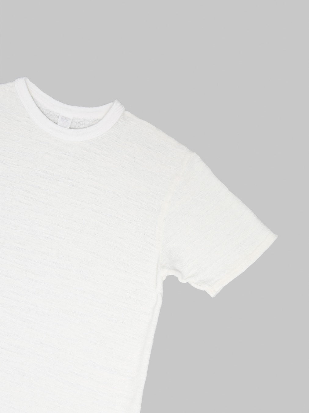UES 100 Linen Short Sleeve TShirt White details